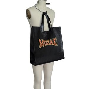 Bally x DJ Leo Mas Muzak-print tote‎ bag, Black leather